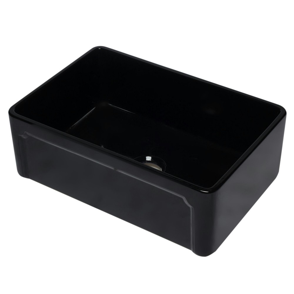 ALFI brand AB3020SB-BG 30 inch Black Reversible Single Kitchen Sink