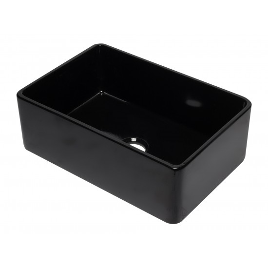 ALFI brand AB3020SB-BG 30 inch Black Reversible Single Kitchen Sink