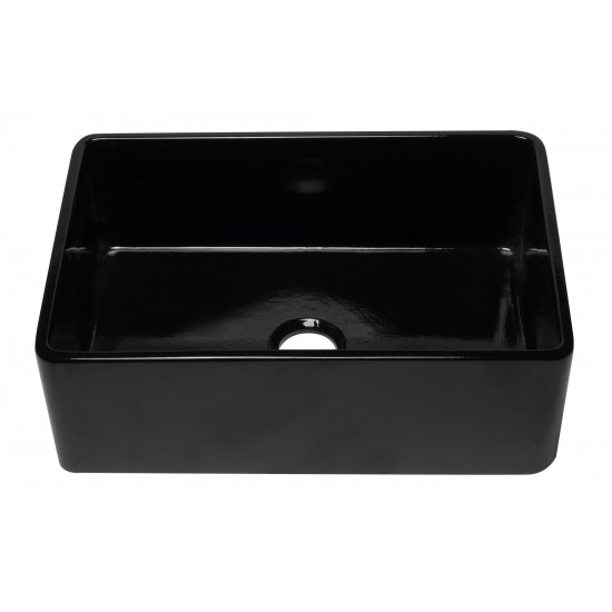 ALFI brand AB3020SB-BG 30 inch Black Reversible Single Kitchen Sink