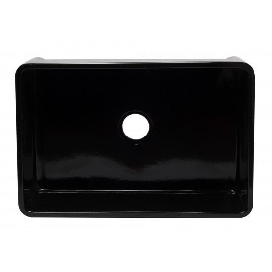 ALFI brand AB3020SB-BG 30 inch Black Reversible Single Kitchen Sink