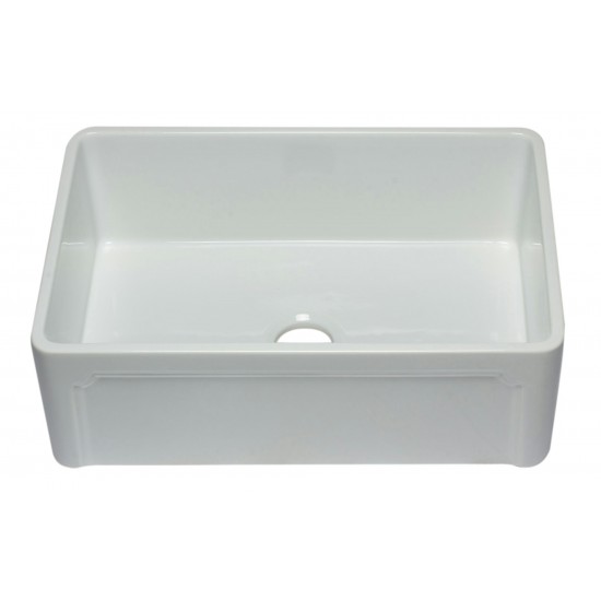 ALFI brand 30 inch White Reversible Single Fireclay Farmhouse Kitchen Sink