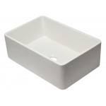 ALFI brand 30 inch White Reversible Single Fireclay Farmhouse Kitchen Sink