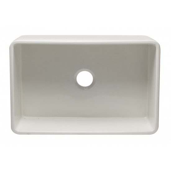 ALFI brand 30 inch White Reversible Single Fireclay Farmhouse Kitchen Sink