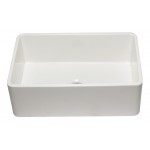 ALFI brand 30 inch White Reversible Single Fireclay Farmhouse Kitchen Sink