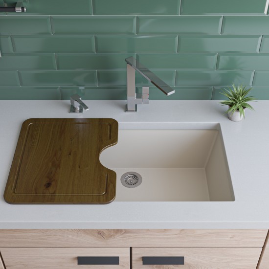 ALFI brand Biscuit 30" Undermount Single Bowl Granite Composite Kitchen Sink
