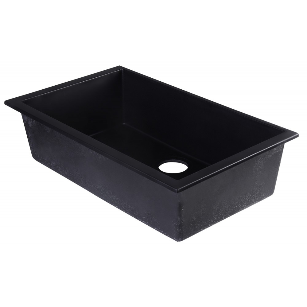 ALFI brand Black 30" Undermount Single Bowl Granite Composite Kitchen Sink ALFI brand Black 30" Undermount Single Bowl Granite Composite Kitchen Sink