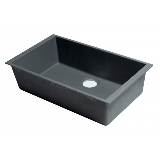 ALFI brand Titanium 30" Undermount Single Bowl Granite Composite Kitchen Sink