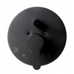 ALFI brand Black Matte Shower Valve with Rounded Lever Handle and Diverter