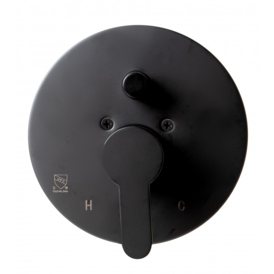 ALFI brand Black Matte Shower Valve with Rounded Lever Handle and Diverter