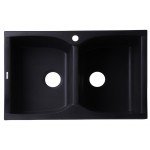 ALFI brand Black 32" Drop-In Double Bowl Granite Composite Kitchen Sink