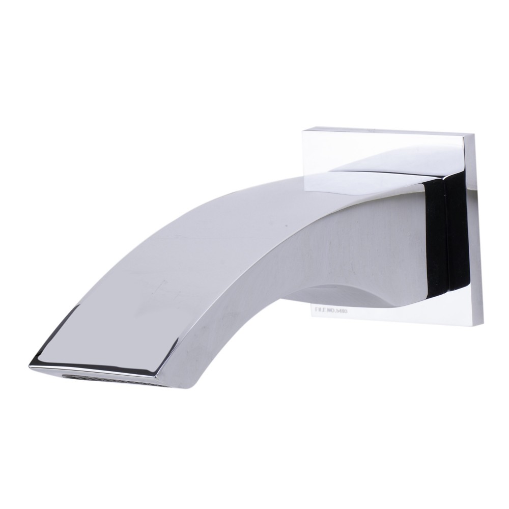 ALFI brand Polished Chrome Curved Wallmounted Tub Filler Bathroom Spout