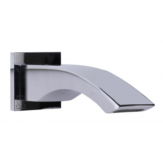 ALFI brand Polished Chrome Curved Wallmounted Tub Filler Bathroom Spout