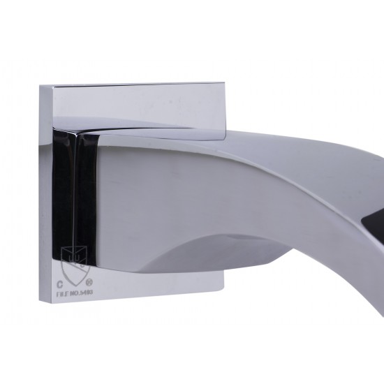 ALFI brand Polished Chrome Curved Wallmounted Tub Filler Bathroom Spout
