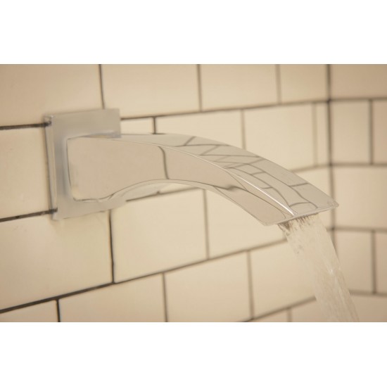 ALFI brand Polished Chrome Curved Wallmounted Tub Filler Bathroom Spout