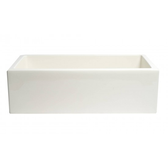 ALFI brand Biscuit 33" x 18" Reversible Fluted / Smooth Fireclay Farm Sink