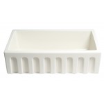 ALFI brand Biscuit 33" x 18" Reversible Fluted / Smooth Fireclay Farm Sink