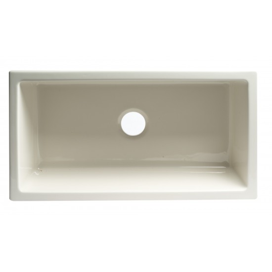 ALFI brand Biscuit 33" x 18" Reversible Fluted / Smooth Fireclay Farm Sink