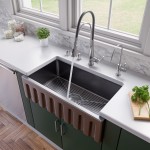 ALFI brand Black Gloss 33" x 18" Reversible Fluted / Smooth Fireclay Farm Sink