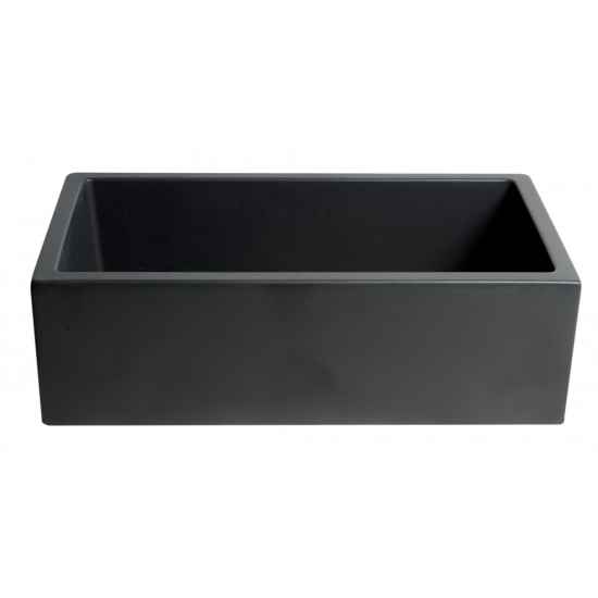 ALFI brand 33" Reversible Smooth / Fluted Single Bowl Fireclay Farm Sink