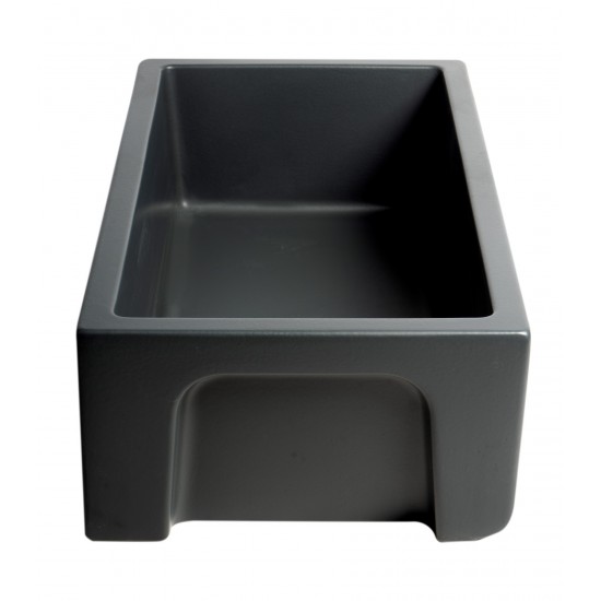 ALFI brand 33" Reversible Smooth / Fluted Single Bowl Fireclay Farm Sink
