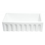 ALFI brand 33" x 18" Reversible Fluted / Smooth Single Bowl Fireclay Farm Sink