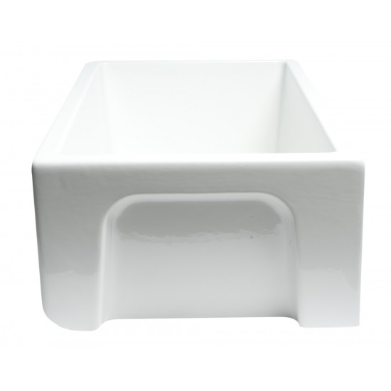 ALFI brand 33" x 18" Reversible Fluted / Smooth Single Bowl Fireclay Farm Sink