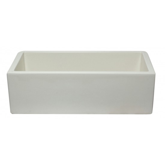 ALFI brand 33" Biscuit Smooth Solid Thick Wall Fireclay Single Bowl Farm Sink