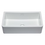 ALFI brand 33" Smooth Apron Solid Thick Wall Fireclay Single Bowl Farm Sink