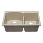 ALFI brand Biscuit 33" Double Bowl Drop In Granite Composite Kitchen Sink