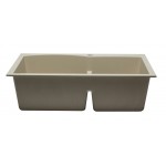 ALFI brand Biscuit 33" Double Bowl Drop In Granite Composite Kitchen Sink