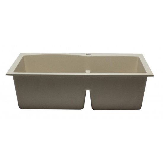 ALFI brand Biscuit 33" Double Bowl Drop In Granite Composite Kitchen Sink