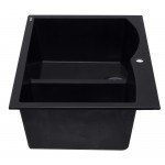 ALFI brand Black 33" Double Bowl Drop In Granite Composite Kitchen Sink