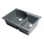ALFI brand Titanium 33" Double Bowl Drop In Granite Composite Kitchen Sink