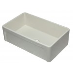 ALFI brand 33 inch Biscuit Reversible Single Fireclay Farmhouse Kitchen Sink