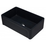 ALFI brand AB3320SB-BM Black Reversible Single Fireclay Farmhouse Kitchen Sink