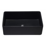 ALFI brand AB3320SB-BM Black Reversible Single Fireclay Farmhouse Kitchen Sink