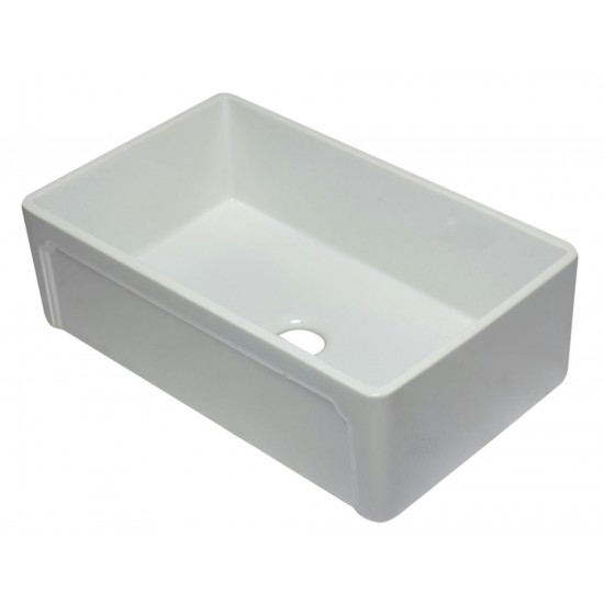 ALFI brand 33 inch White Reversible Single Fireclay Farmhouse Kitchen Sink