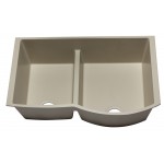 ALFI brand Biscuit 33" Double Bowl Undermount Granite Composite Kitchen Sink