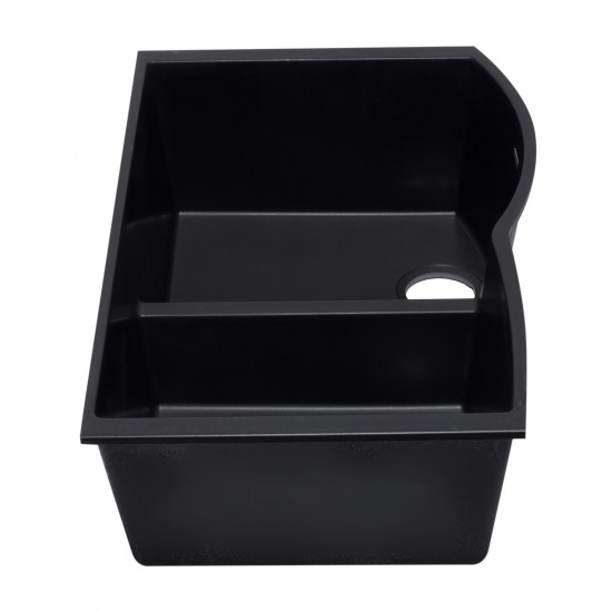 ALFI brand Black 33" Double Bowl Undermount Granite Composite Kitchen Sink