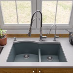 ALFI brand Titanium 33" Double Bowl Undermount Granite Composite Kitchen Sink