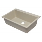 ALFI brand Biscuit 33" Single Bowl Drop In Granite Composite Kitchen Sink