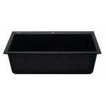 ALFI brand Black 33" Single Bowl Drop In Granite Composite Kitchen Sink