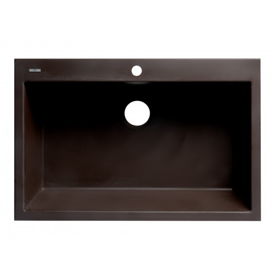 ALFI brand Chocolate 33" Single Bowl Drop In Granite Composite Kitchen Sink