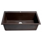 ALFI brand Chocolate 33" Single Bowl Drop In Granite Composite Kitchen Sink