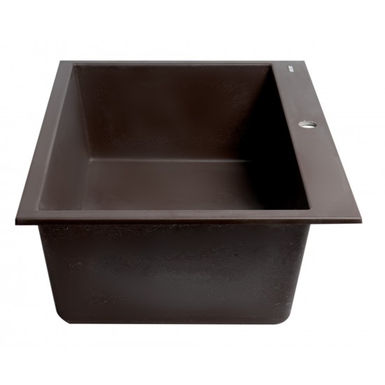 ALFI brand Chocolate 33" Single Bowl Drop In Granite Composite Kitchen Sink