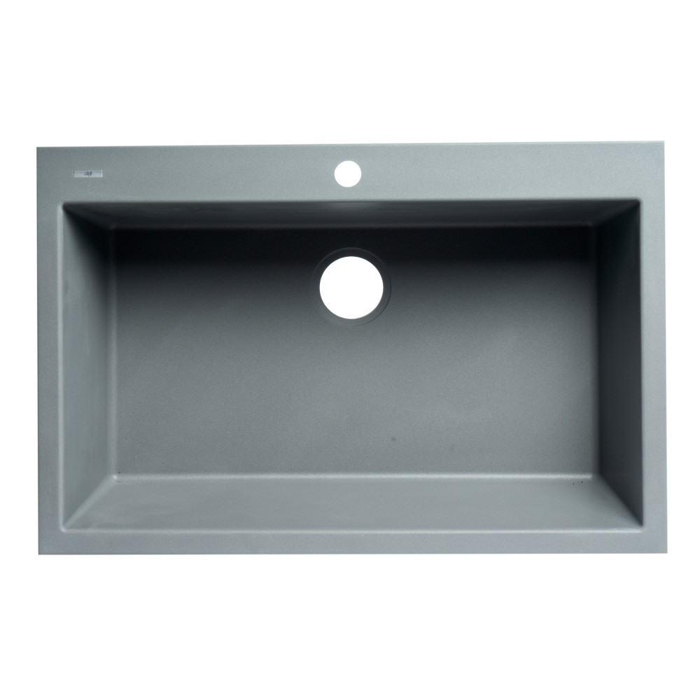 ALFI brand Titanium 33" Single Bowl Drop In Granite Composite Kitchen Sink ALFI brand Titanium 33" Single Bowl Drop In Granite Composite Kitchen Sink