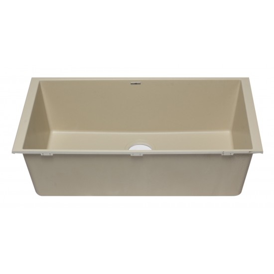 ALFI brand Biscuit 33" Single Bowl Undermount Granite Composite Kitchen Sink