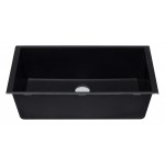 ALFI brand Black 33" Single Bowl Undermount Granite Composite Kitchen Sink