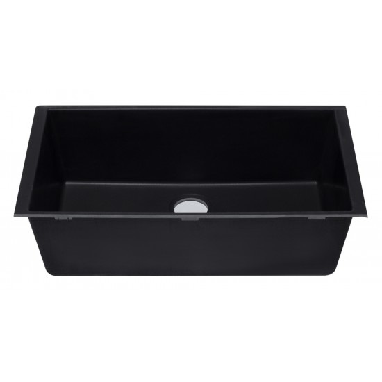 ALFI brand Black 33" Single Bowl Undermount Granite Composite Kitchen Sink