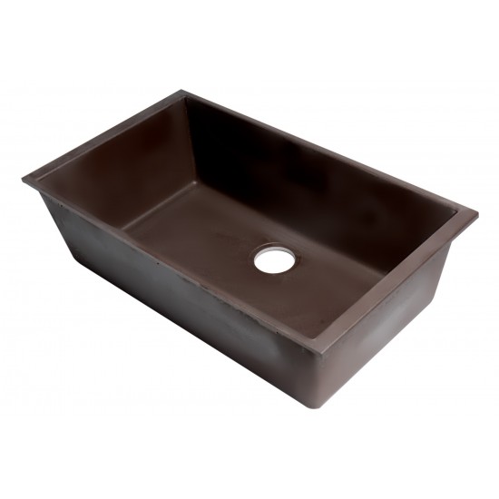 ALFI brand Chocolate 33" Single Bowl Undermount Granite Composite Kitchen Sink